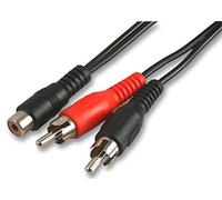 Pro Signal PSG03264 Phono (RCA) Female to 2x Male Lead, 15cm, Black