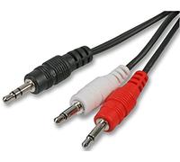 PRO SIGNAL PSG03430 3.5mm Stereo Jack Plug to 2x Mono Jack Plugs Lead, 1m Black