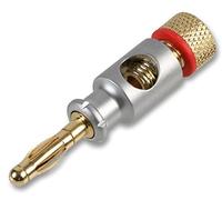 PRO SIGNAL PSG03601 4mm Plug, Chrome/Gold, Red