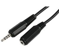 Pro Signal PSG03708 3.5mm 4 Pole Jack Plug to Socket Lead, 2m, Black