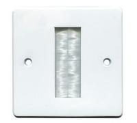 PRO SIGNAL PSG03774 White 1 Gang Vertical Brush Plate with White Brushes