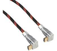 Pro Signal PSG04147 HDMI Lead with Ethernet, Male Right Angle to Male Right Angle, Nylon Jacket, 1m