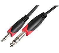 Pro Signal PSG04172 3.5mm to 6.35mm (1/4") Stereo Jack Plug to Plug Lead, 1m, Black