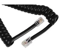 Pro Signal PSG04242 RJ10 Plug to Plug Coiled Handset Cord, 6.4m, Black