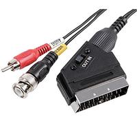 Pro Signal PSG08099 SCART Male to BNC & Phono (RCA) Male Lead, 1.5m, Black