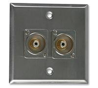 PRO SIGNAL PSG08161 Steel AV Wall Plate with 2 x RCA Sockets