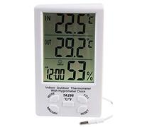 PRO SIGNAL Indoor & Outdoor Thermo Hygrometer Weather Station - Digital LCD Display, Temperature & Humidity Monitor, 1.5m Probe, Clock Function