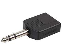 Pro Signal PSG08626 6.35mm Stereo Jack Splitter Adaptor - 2× Sockets to 1× Plug