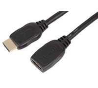 Pro Signal PSG3042-HDMI-0.5 Premium High Speed 4K UHD HDMI Extension Lead with Ethernet, Male to Female, Gold Plated Connectors, 0.5m, Black