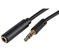 Pro Signal PSG3087-1.5M 3.5mm Stereo Jack Slim Extension Lead, 1.5m, Black