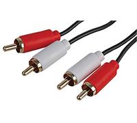 Pro Signal PSG3135-1.5M Slim 2x Phono (RCA) Plug to 2x Phono Plug Lead, 1.5m, Black