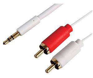 Pro Signal PSG3161-3M Slim 3.5mm Stereo Plug to 2x Phono (RCA) Plug Lead, 3m, White