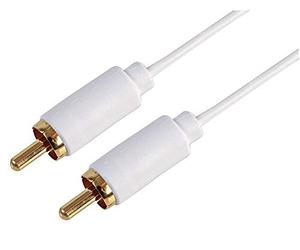 Pro Signal PSG3178-5M Slim Phono (RCA) Plug to Phono Plug Lead, 5m, White