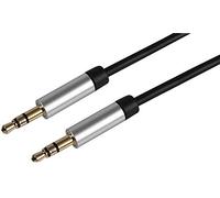 Pro Signal PSG3183-1.5M Slim 3.5mm Stereo Jack Plug to Plug Lead with Aluminium Head shells, 1.5m Black