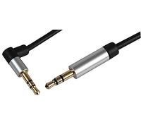 Pro Signal PSG3231-1.5M Slim 3.5mm Stereo Jack Plug to 90 Degree Jack Plug Lead with Aluminium Head shells, 1.5m Black