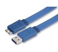 Pro Signal PSG90491 USB-A to Micro-B USB 3.0 Flat Cable - 1m, Blue