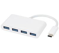 PRO SIGNAL PSG91234 USB-C to 4-Port USB 3.0 Hub - Bus Powered, Compact Design