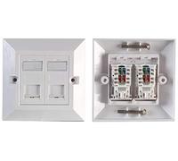 PRO SIGNAL PSG91590 1-Gang Twin Socket RJ45 Cat5e Faceplate White