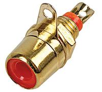 PRO SIGNAL Red RCA Phono Socket - Gold Plated Chassis Mount, Panel-Mount Audio Connector