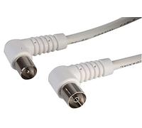 Pro Signal Right Angled Coaxial Lead, Male to Female, 2m White