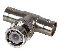 Pro Signal RW1-022 BNC Plug to 2x BNC Sockets Tee Adaptor, 50 ohm, Nickel Plated Brass Body