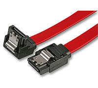 Pro Signal SATA 2.0 Straight to Right Angled Data Cable - 0.45m Red Lead with Locking Plugs, Male to Male - SATA4