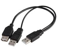 Pro Signal - Twin USB A Male to USB A Female High Power Lead, 0.2m