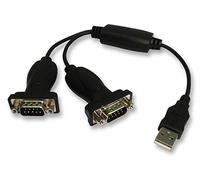 Pro Signal USB to 2x 9-Pin Serial Adaptor - RS-232 Multi-Port USB Converter, Windows & Mac Compatible