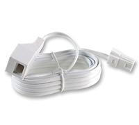 PRO SIGNAL White BT Plug to Socket Telephone Cable - 3m Flat Extension Lead BT431A 31016R