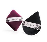 Pro-Size XL Makeup Powder Puff Sponge Set, High-Density Velour Puffs for Setting, Baking & Contouring, Teardrop+Diamond Puffs for All-Over&Precision Application, Loose/Pressed Powder, Reusable, 2 Pack