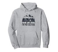 Pro-Solitude Campfire Mountain Forest Design Introvert Style Pullover Hoodie