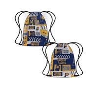 Pro Specialties Group Indiana Pacers Drawstring w/zipper Gym Bag for Sports, Travel, and Everyday Use, Multi, M, Drawstring