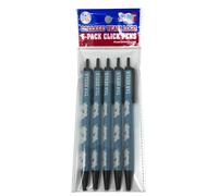 Pro Specialties Group NCAA 5-Pack Retractable Click Pens- Great Stocking Suffers and Party Favors, One Size, Team Colors (UNC)