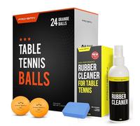PRO-SPIN Ping Pong Balls & Table Tennis Rubber Cleaner Bundle - 3-Star 40+ ABS Table Tennis Balls for Indoor/Outdoor Play - Professional Paddle Cleaner for Optimal Spin and Rubber Protection