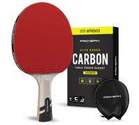PRO-SPIN Ping Pong Bats - ITTF Approved Professional Table Tennis Rackets with Carbon Fibre for Superior Control | 7-Ply Blade, Premium Rubber, 2.0mm Sponge (Red, 1-pack)
