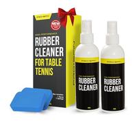 PRO-SPIN Ping Pong Paddle Cleaner Bundle - 2-Pack Table Tennis Rubber Cleaning Kits with Sponge - 200ml Paddle Cleaner for Rubber Surface - Eliminate Dust and Dirt - Restore Tackiness and Grip