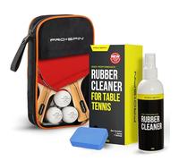 PRO-SPIN Ping Pong Paddles Bundle with Table Tennis Rubber Cleaner - High-Performance Ping Pong Set with 2 Premium Table Tennis Rackets, 3-Star Balls, Carry Case - Gifts for Families