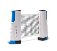 PRO-SPIN Retractable Ping Pong Net - Table Tennis Net with Clamps | Portable Ping Pong Net for Any Table | Includes Custom Mesh Storage Bag | Replacement Table Tennis Net Posts (Blue)