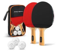 PRO-SPIN Table Tennis Bats - High-Performance Set with Premium Table Tennis Rackets, 3-Star Ping Pong Balls, Compact Storage Case | Professional Quality Ping Pong Paddle Set (Red, 2-Player Set)