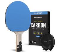 PRO-SPIN Table Tennis Bats | ITTF Approved Rubber | 7-Ply Blade with Carbon Fibre | 2.0mm Sponge | Professional Ping Pong Racket with Protective Cover (1-Pack, Blue)
