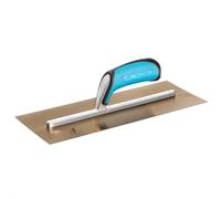 PRO Stainless Steel PLASTERING Trowel 14" X 5", Lacquer-Coated Stainless Steel Blade, Aluminium Shank, TPR Ergonomic Soft-Grip Handle, 1 in Pack