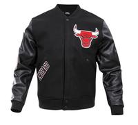 Pro Standard Mens NBA Chicago Bulls Classic Varsity Jacket Black S