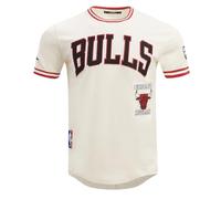 Pro Standard Mens NBA Chicago Bulls Retro Classics Short Sleeve Tee Eggshell/Red L