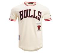 Pro Standard Mens NBA Chicago Bulls Retro Classics Short Sleeve Tee Eggshell/Red S