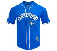 Pro Standard Mens NBA Golden State Warriors Mesh Button Down Mesh Top Royal Blue XL