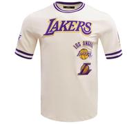 Pro Standard Mens NBA Los Angeles Lakers Retro Classics Short Sleeve Tee Eggshell/Purple M