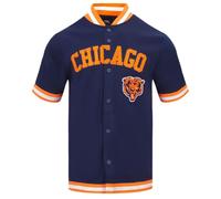 Pro Standard Mens NFL Chicago Bears Classic Chenille Button Down Midnight Navy/Orange L