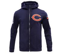 Pro Standard Mens NFL Chicago Bears Classic Chenille Full Zip Hoodie Midnight Navy S