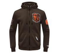 Pro Standard Mens NFL Cleveland Browns Classic Chenille Full Zip Hoodie Brown 2Xl