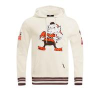 Pro Standard Men's NFL Cleveland Browns Retro Classics Pull Over Hoodie Eggshell/Brown 3XL